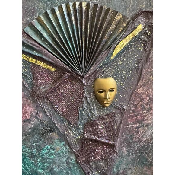 June Marie Mixed Media Abstract Canvas Painted Fiber Gallery Framed Art READ - Picture 11 of 11